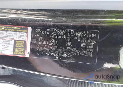 2015 Kia Soul from USA, damaged, VIN KNDJN2A26F7814736